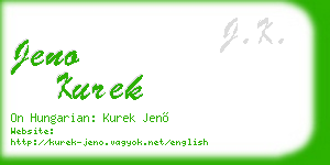 jeno kurek business card