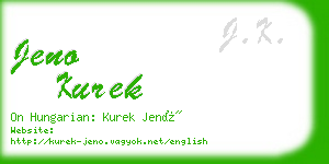 jeno kurek business card